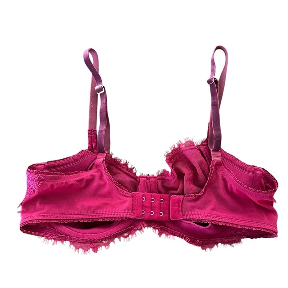 Victoria’s Secret 36D Dream Angels Burgundy Pink Lace Push Up Underwire Bra - Picture 2 of 6